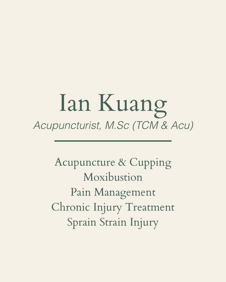 Ian Kuang Acupuncture, Cupping, Moxibustion